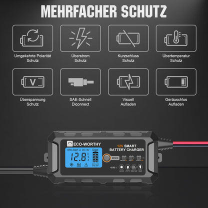 ECO-WORTHY Batterieladegerät 12V 5A EPA1205L für Blei-Säure & LiFePO4