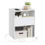 VASAGLE Nachttisch LET777W04 mit Ladefunktion und Schublade, mattweiss