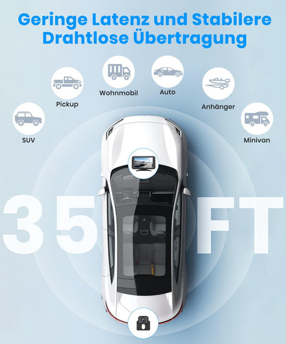 AUTO-VOX Rückfahrkamera System Kabellos 5" 1080P Dual-Channel
