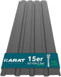 KARAT Trapezblech 15 Stück 115 x 45 cm, verzinktes Stahlblech Grau mit Trapezprofil für Wand und Dach