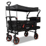 FUXTEC Faltbarer Bollerwagen FX-CT850 Schwarz mit Dach