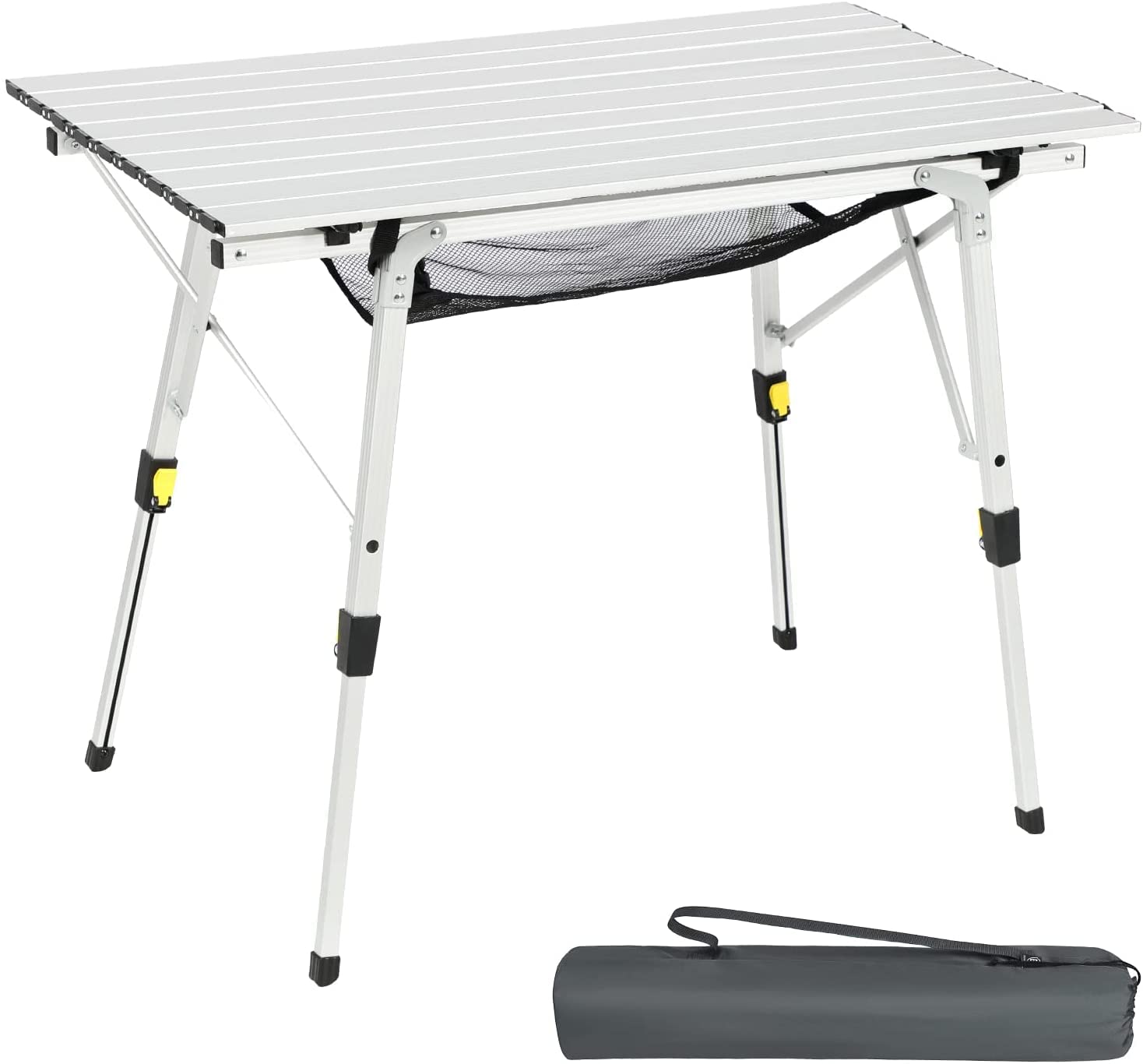 Portal Campingtisch faltbar, Aluminium, höhenverstellbar, 90 x 53 cm, für 4 Personen