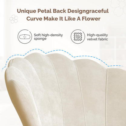 Hawthyhome Samt Polstersessel Esszimmerstuhl - Beige Gold