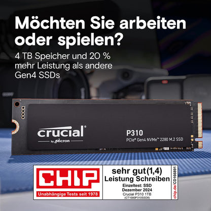 Crucial P310 SSD 1TB M.2 NVMe PCIe Gen4 Interne Speicher