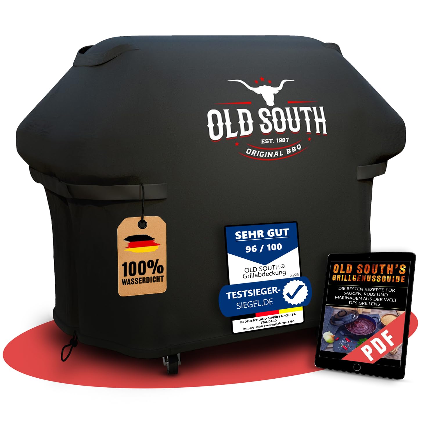 Old South Grillabdeckung wasserdicht für Gasgrills, 170x65x115 cm als Schutz vor Regen, Schnee und Schmutz