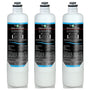 FilterLogic FFL-112B Wasserfilter – 3er-Set kompatibel UltraClarity Pro. Weiße, zylindrische Patronen filtern Wasser im Kühlschrank.