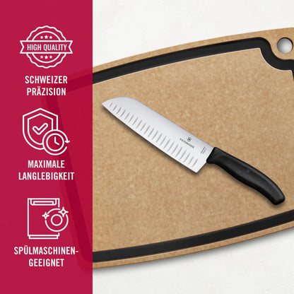 Victorinox Swiss Classic Santokumesser Kullenschliff 17 cm schwarz