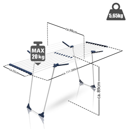 BigDean Wäscheständer Jumbo Ausziehbar 28m - Weiss