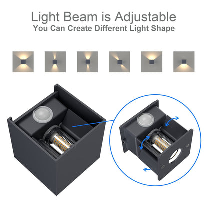 Klighten 4er LED Wandleuchte Bewegungsmelder Innen/Aussen - Anthrazit (G9)