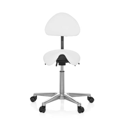 hjh OFFICE TOP Work 20 PU Sattelhocker mit Lehne Weiss