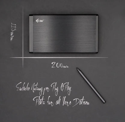 i-tec Externe Festplatte 2TB USB 3.0 – 3.5 Zoll mit Netzteil