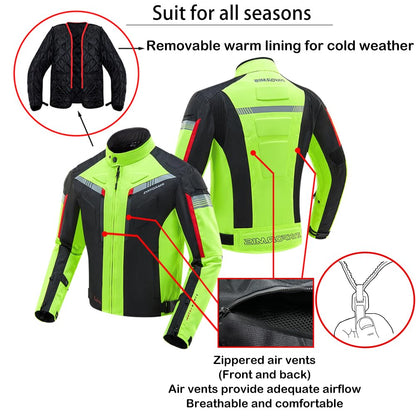Zyxformis Motorradjacke Herren Tourenjacke – Wasserdicht, Protektoren