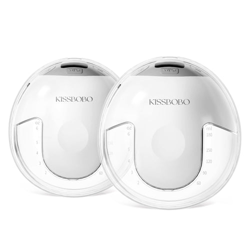 KISSBOBO K5 Elektrische Doppelmilchpumpe, freihändig, 4 Modi, Weiss, zwei Pumpeneinheiten