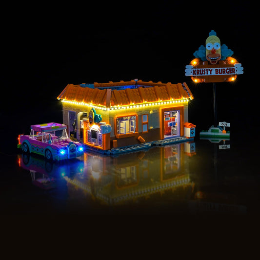 LocoLee Licht Set für Lego 10352 The Simpsons Krusty Burger, mit Kabeln und LEDs zur Modellbeleuchtung.