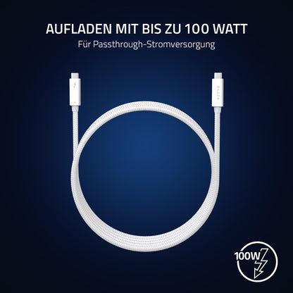 Razer Thunderbolt 4 Hochleistungskabel – 2,0 Meter, Weiss
