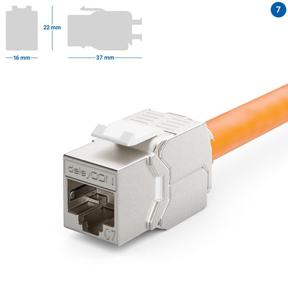 deleyCON CAT 7 Keystone Jack – 24er Set RJ45 STP LSA