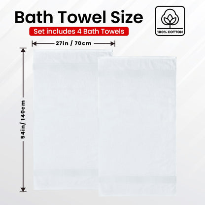 Infinitee Xclusives Badetücher 4er-Set aus Baumwolle 70 x 140 cm weiss