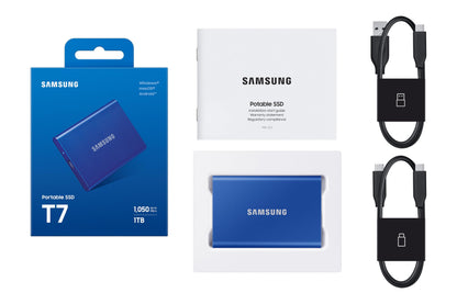 Samsung Portable SSD T7 Externe SSD 1 TB – Blau (MU-PC1T0H/WW)