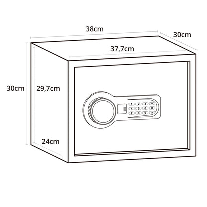 hjh OFFICE COMPACT Safe – Elektronisches Zahlenschloss, Schwarz