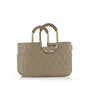 reisenthel loopshopper M Frame Rhombus Olive Einkaufstasche aus recyceltem Polyester mit Aluminiumgriff