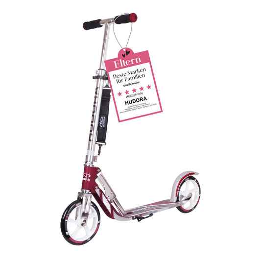 HUDORA BigWheel 205 Scooter - Cityroller. Silberner Tretroller mit großen Rollen. Ermöglicht schnelles Vorankommen auf ebenen Flächen im urbanen Raum.
