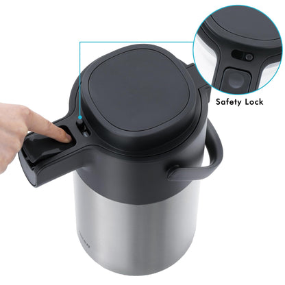 Tiken 3L Pumpkanne Thermoskanne Isolierkanne – Edelstahl