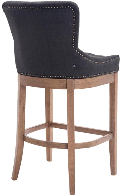 CLP Lakewood Barhocker Stoffbezug – Dunkelgrau, Holzgestell