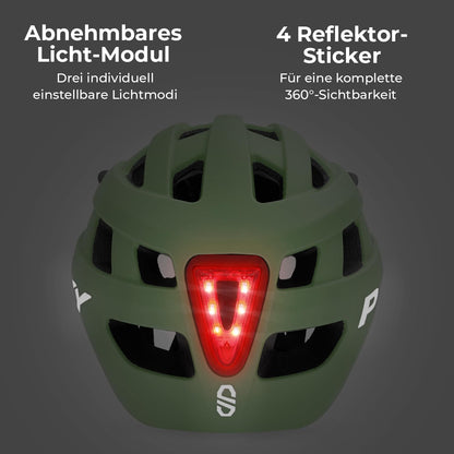 PUKY Helmet M Kinderhelm Grün, Fahrradhelm für 54-58 cm Kopfumfang