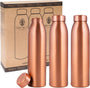 NORMAN JR Kupfer-Wasserflasche 1L – 3er Set Geschenkbox. Drei zylindrische Kupferflaschen zur Aufbewahrung von Trinkwasser.