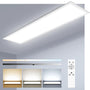 zemty LED Panel Deckenleuchte 80x25 cm, 40W dimmbar mit Fernbedienung, flaches rechteckiges Panel aus mattem Acryl