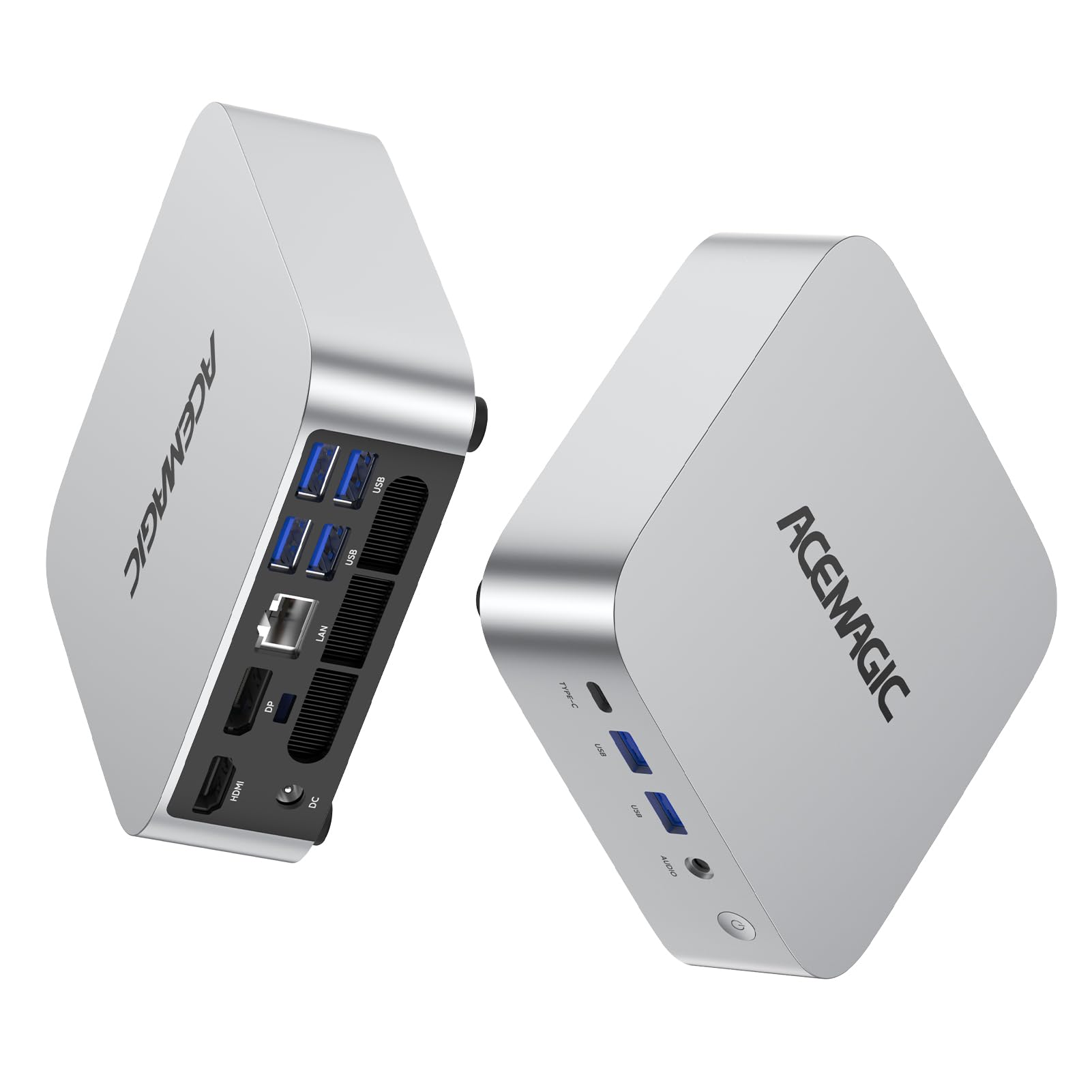 ACEMAGIC M1 Mini PC – Ryzen 7 6800H, 32GB/1TB SSD. Kompakter, rechteckiger, schwarzer PC für Office, Streaming und Gaming.