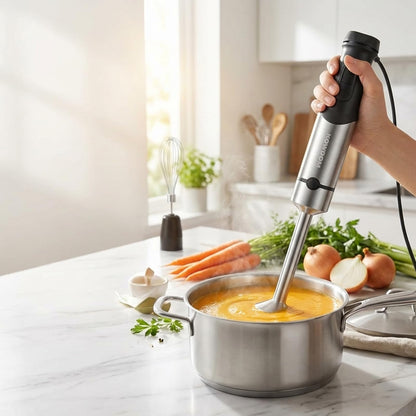 kowdom Stabmixer Set 1200 W mit Zerkleinerer und Milchaufschäumer