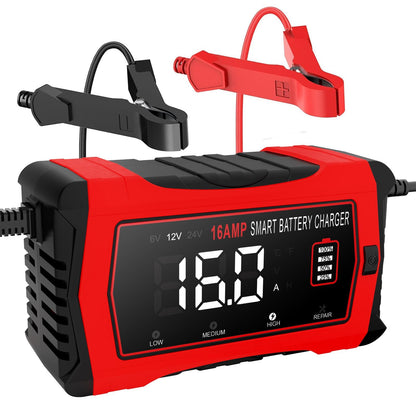 HTRC 16A Autobatterie Ladegerät 6V/12V/24V für Auto, Motorrad, Boot