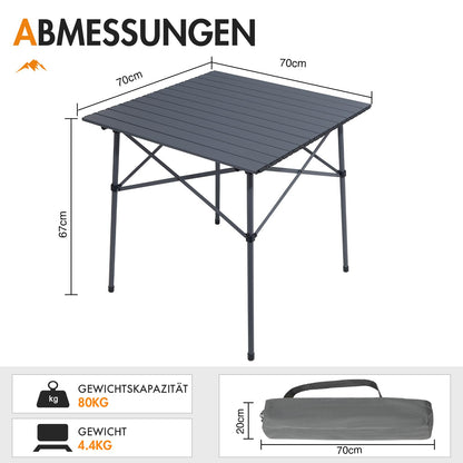 Portal Campingtisch Klappbar Aluminium Tischplatte