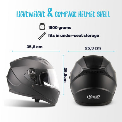 VINZ Kennet Integralhelm mit Sonnenvisier, ECE 22.06, XS–XXL