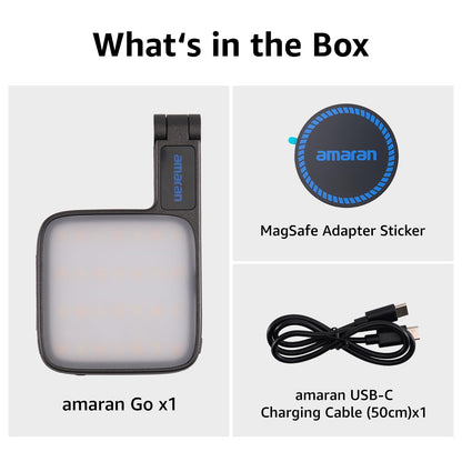 amaran Go Mini-Handylicht, magnetische LED-Leuchte, Charcoal