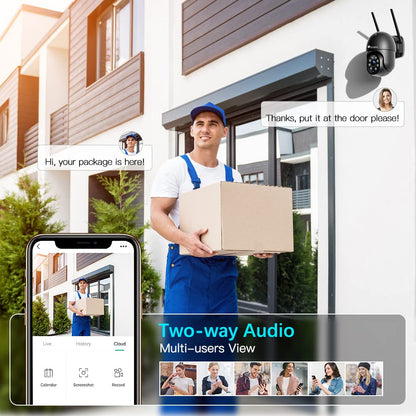 Ctronics PTZ Überwachungskamera Aussen WLAN – 2K Schwarz 2er-Set