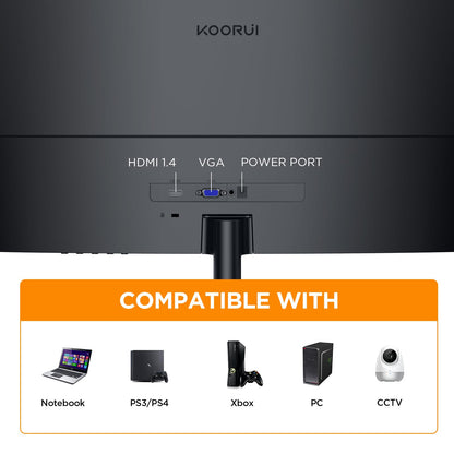 KOORUI Curved Gaming Monitor 27 Zoll FHD - Schwarz