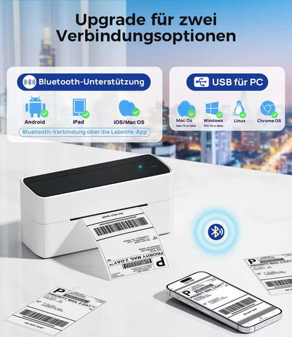 Phomemo 241BT Etikettendrucker, Bluetooth-Thermodrucker 4x6