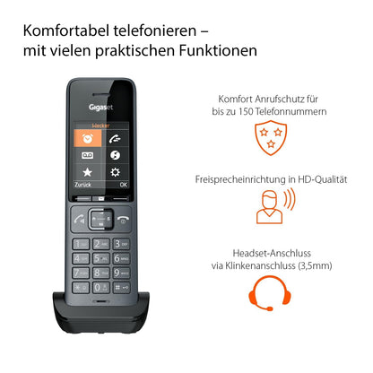 Gigaset COMFORT 520HX DECT-Mobilteil ohne Basis - titanium-schwarz