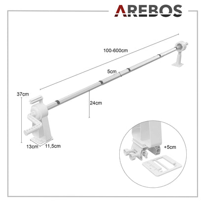 Arebos Aufrollsystem für Pool- & Solarplanen 1,05-6,15 m