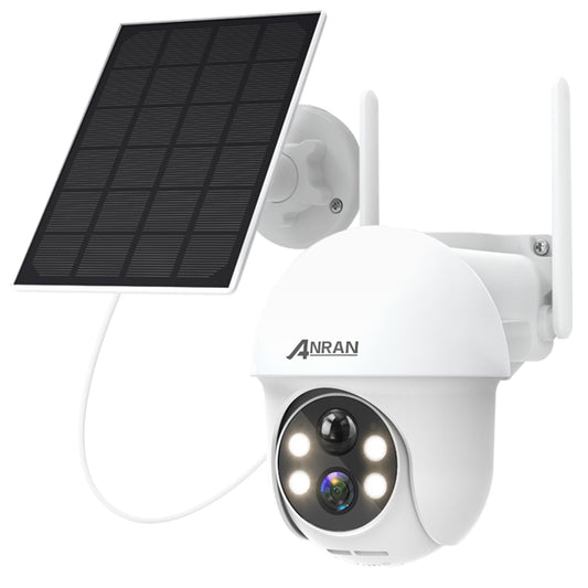 ANRAN Q01 2K WLAN Dome Kamera Aussen Akku Solar - Weiss. Überwacht drahtlos Außenbereiche in 2K, mit Akku und Solarladung.
