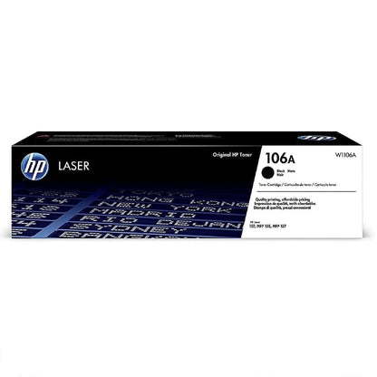 HP 106A (W1106A) Original Tonerkartusche - Schwarz für HP Laser. Rechteckige, schwarze Kartusche zum Drucken in HP Laserdruckern.