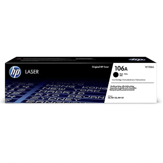 HP 106A (W1106A) Original Tonerkartusche - Schwarz für HP Laser. Rechteckige, schwarze Kartusche zum Drucken in HP Laserdruckern.