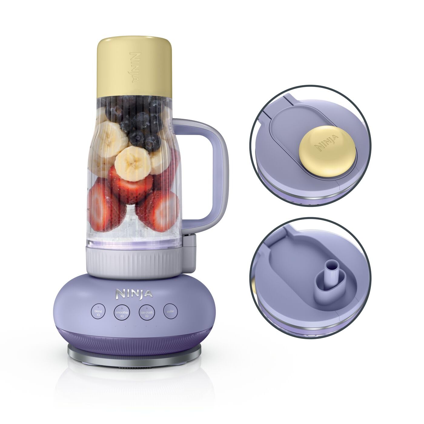 Ninja BlendBoss Standmixer DB351EUPR mit Reisebecher Lavendel-Limonade, Deckel und Strohhalm