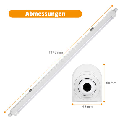 Proventa LED Feuchtraumleuchte 120cm 4er Pack IP65 36W 4000K