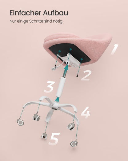 SONGMICS Homeoffice-Stuhl Fleece – Pastellrosa OBG020R03