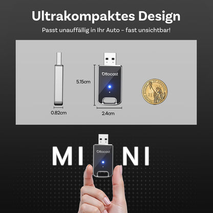 OTTOCAST Mini Edge 2-in-1 Wireless Carplay Android Auto Adapter