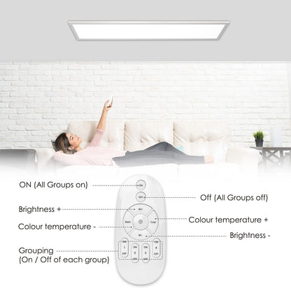 **UniLED Dimmbares LED Deckenpanel 120x30 cm – Fernbedienung 40W**