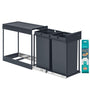 SONGMICS Mülltrennsystem Unterschrank, Abfalleimer 2 x 15 L, grau